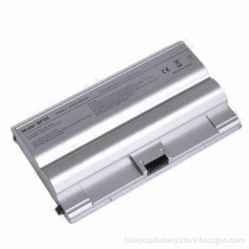 Rechargeable Laptop Battery notebook battery for Sony VGP-BPS8/VGP-BPL8/VGP-BPS8A, FZ50B, FZ90S, 6 Cells/Silver